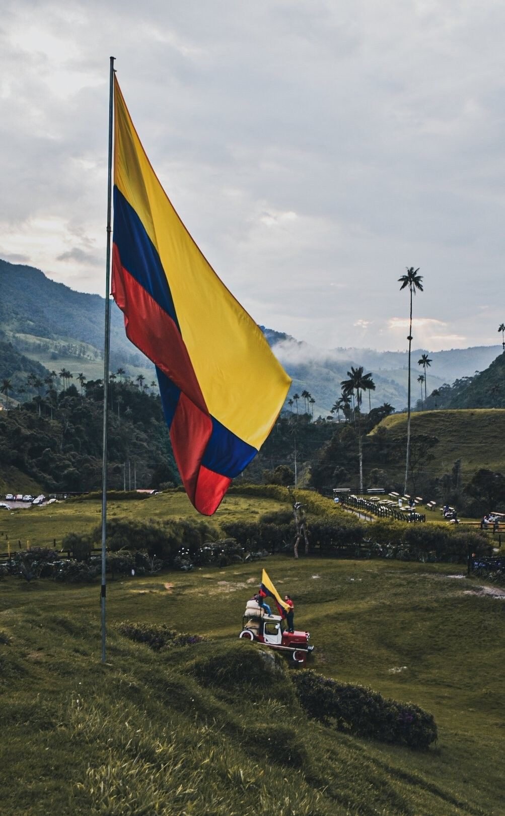 Bandeira da Colômbia no Valle de Cocora
